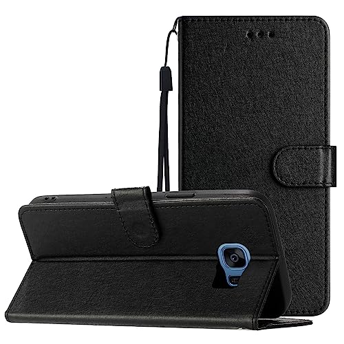 Hülle Kompatible für Samsung Galaxy S7, Premium Leder Ständer Funktion Kartenfach Handyhülle Flip Case Brieftasche Schutzhülle Magnetic Cover, Schwarz Hülle Kompatible für Samsung Galaxy S7, Premium Leder Ständer Funktion Kartenfach Handyhülle Flip Case Brieftasche Schutzhülle Magnetic Cover, Schwarz von Yiscase