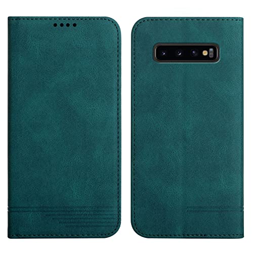 Klapphülle Kompatible für Samsung Galaxy S10+/S10 Plus, Einfarbig PU Lederhülle Weich TPU Handyhülle mit Kartenfach Stark Magnetverschluss Flip Case -Grün Klapphülle Kompatible für Samsung Galaxy S10+/S10 Plus, Einfarbig PU Lederhülle Weich TPU Handyhülle mit Kartenfach Stark Magnetverschluss Flip Case -Grün von Yiscase