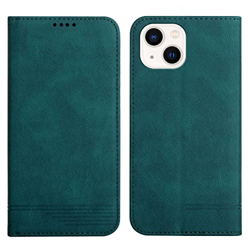 Klapphülle Kompatible für iPhone 13, Einfarbig PU Lederhülle Weich TPU Handyhülle mit Kartenfach Stark Magnetverschluss Flip Case -Grün Klapphülle Kompatible für iPhone 13, Einfarbig PU Lederhülle Weich TPU Handyhülle mit Kartenfach Stark Magnetverschluss Flip Case -Grün von Yiscase