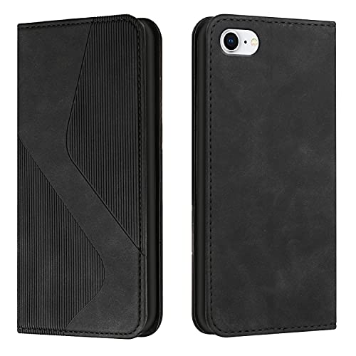 Klapphülle Kompatible für iPhone 6/7/8/SE 2020, Hautfreundlich PU Lederhülle Weich TPU Handyhülle mit Kartenfach Standfunktion Stark Magnetverschluss Flip Case Handytasche,Schwarz Klapphülle Kompatible für iPhone 6/7/8/SE 2020, Hautfreundlich PU Lederhülle Weich TPU Handyhülle mit Kartenfach Standfunktion Stark Magnetverschluss Flip Case Handytasche,Schwarz von Yiscase