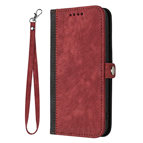 Klapphülle für Samsung Galaxy Xcover 4/4S mit Handschlaufe, PU-Leder, Standfunktion, Kartenfächer, doppelte magnetische Brieftaschen-Schutzhülle, Rot Klapphülle für Samsung Galaxy Xcover 4/4S mit Handschlaufe, PU-Leder, Standfunktion, Kartenfächer, doppelte magnetische Brieftaschen-Schutzhülle, Rot von Yiscase