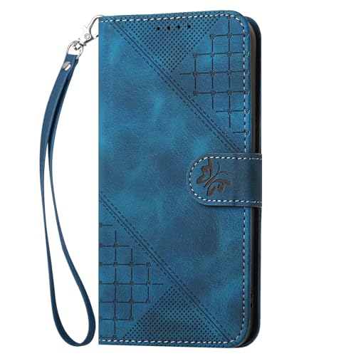 Klapphülle kompatibel mit Samsung Galaxy A3 2017, Schmetterlingsmuster, PU-Leder, Brieftaschen-Schutzhülle mit Kartenfächern, Ständer, Magnetverschluss, Handschlaufe, Klappabdeckung, Dunkelblau Klapphülle kompatibel mit Samsung Galaxy A3 2017, Schmetterlingsmuster, PU-Leder, Brieftaschen-Schutzhülle mit Kartenfächern, Ständer, Magnetverschluss, Handschlaufe, Klappabdeckung, Dunkelblau von Yiscase