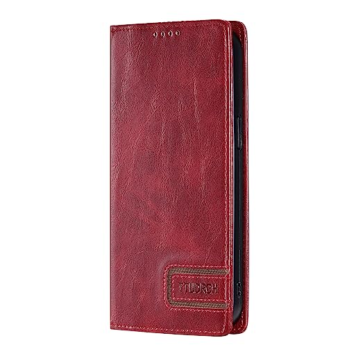 Kompatibel mit Google Pixel 6A 5G Brieftaschen-Hülle, PU-Leder, Flip-Retro-Schutzhülle mit Ständer, Kartenhalter, stoßfeste Handyhülle, Weinrot Kompatibel mit Google Pixel 6A 5G Brieftaschen-Hülle, PU-Leder, Flip-Retro-Schutzhülle mit Ständer, Kartenhalter, stoßfeste Handyhülle, Weinrot von Yiscase