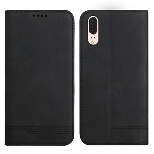 Kompatibel mit Huawei P20 Wallet Case Skin Feel Strong Magnetic Leather Case Card Slots Kickstand Business Flip Case with Wrist Strap - Black Kompatibel mit Huawei P20 Wallet Case Skin Feel Strong Magnetic Leather Case Card Slots Kickstand Business Flip Case with Wrist Strap - Black von Yiscase