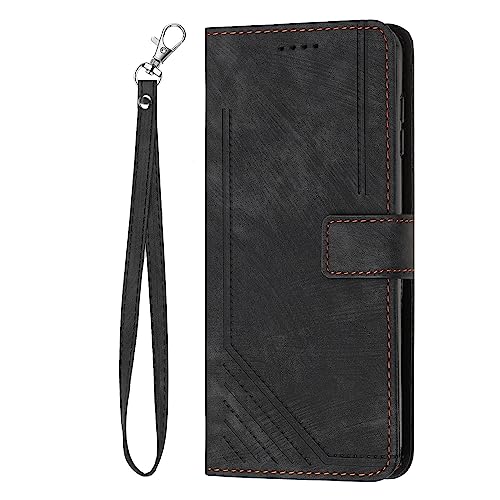 Schutzhülle für Samsung Galaxy A20e/A10e | Skin Feel Solid Color PU Leder Magnetic Protective Folio Cover | Kartenhalter Standfunktion Handschlaufe Flip Case | Schwarz Schutzhülle für Samsung Galaxy A20e/A10e | Skin Feel Solid Color PU Leder Magnetic Protective Folio Cover | Kartenhalter Standfunktion Handschlaufe Flip Case | Schwarz von Yiscase