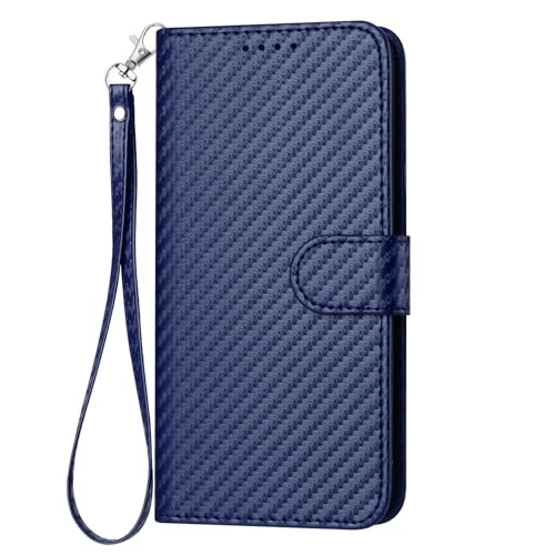 Schutzhülle für Samsung Galaxy A40, Premium-PU-Leder, Karbonfaser-Muster, Klapphülle mit Kartenhalter, Ständer, Magnetverschluss, stoßfeste TPU-Hülle, Dunkelblau Schutzhülle für Samsung Galaxy A40, Premium-PU-Leder, Karbonfaser-Muster, Klapphülle mit Kartenhalter, Ständer, Magnetverschluss, stoßfeste TPU-Hülle, Dunkelblau von Yiscase