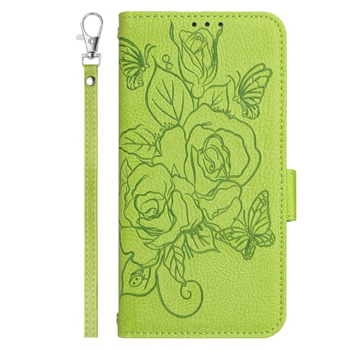 Schutzhülle mit Blumenmuster, kompatibel mit Samsung Galaxy S20 FE, Rosenmuster, PU-Leder, Brieftaschen-Schutzhülle mit Kartenfächern, Ständer, magnetisch, im Buchstil, Grün Schutzhülle mit Blumenmuster, kompatibel mit Samsung Galaxy S20 FE, Rosenmuster, PU-Leder, Brieftaschen-Schutzhülle mit Kartenfächern, Ständer, magnetisch, im Buchstil, Grün von Yiscase