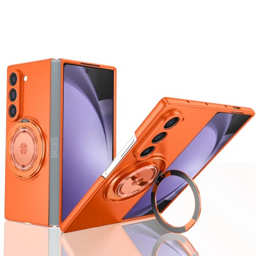 Stand-Schutzhülle für Samsung Galaxy Z Fold 6, mit 360° drehbarem Ständer, Premium-Hybrid-Hülle, robust, magnetisch, kabelloses Laden, kratzfest, stoßfest, Orange Stand-Schutzhülle für Samsung Galaxy Z Fold 6, mit 360° drehbarem Ständer, Premium-Hybrid-Hülle, robust, magnetisch, kabelloses Laden, kratzfest, stoßfest, Orange von Yiscase