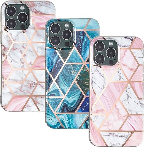 Yiscase 3 Stück Marmor Hülle Kompatibel für iPhone 15 Pro Max Handyhülle, TPU Silikon Cover Glitzer Schutzhülle mit Floral Marble Muster Ultra Dünn Flexibel Bumper Case - Weiß+Grün+Pink Yiscase 3 Stück Marmor Hülle Kompatibel für iPhone 15 Pro Max Handyhülle, TPU Silikon Cover Glitzer Schutzhülle mit Floral Marble Muster Ultra Dünn Flexibel Bumper Case - Weiß+Grün+Pink von Yiscase