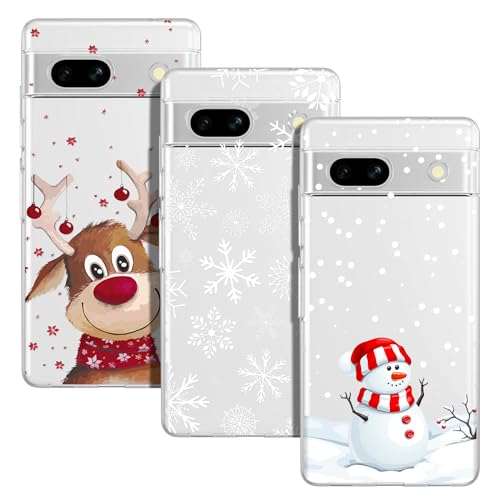 Yiscase 3 Stück Xmas Handyhülle Kompatibel mit Google Pixel 7 Pro Hülle Weihnachten Transparent Handyhülle Ultra Dünn Silikonhülle TPU Bumper Cover - Elch, Schneeflocke, Schneemann Yiscase 3 Stück Xmas Handyhülle Kompatibel mit Google Pixel 7 Pro Hülle Weihnachten Transparent Handyhülle Ultra Dünn Silikonhülle TPU Bumper Cover - Elch, Schneeflocke, Schneemann von Yiscase