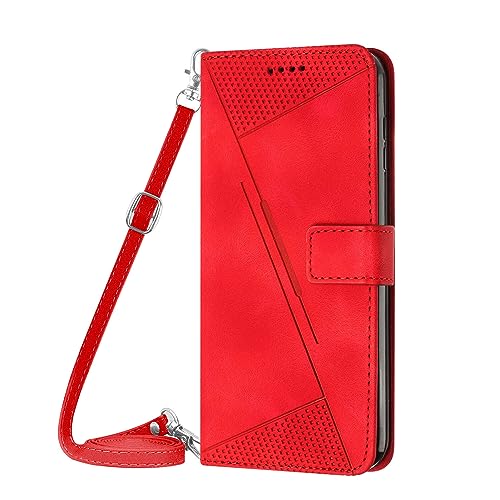 Yiscase Crossbody-Schutzhülle für iPhone 13 Mini, magnetische Klapphülle mit Standfunktion, PU-Leder, Reißverschluss, Handtaschen-Schutzhülle mit abnehmbarem Umhängeband, Rot Yiscase Crossbody-Schutzhülle für iPhone 13 Mini, magnetische Klapphülle mit Standfunktion, PU-Leder, Reißverschluss, Handtaschen-Schutzhülle mit abnehmbarem Umhängeband, Rot von Yiscase