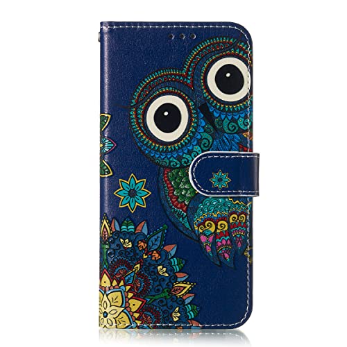 Yiscase Handyhülle für Samsung Galaxy A34 5G | Lebendig Muster Flip Hülle Leder PU Klapphülle Cover Tasche Brieftasche Schutzhülle | Standfunktion | Magnetverschluss | Eule von Yiscase