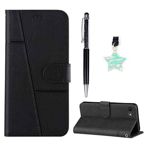 Yiscase Handyhülle für iPhone SE 2022/iPhone 6/7/8/SE 2020 Hülle Premium Leder Flip Klappbare Stoßfeste Magnetische [Standfunktion] [Kartenfächern] Schutzhülle -Schwarz von Yiscase