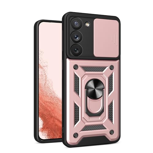 Yiscase Kameraschutz Handyhülle für Samsung Galaxy S24 Hülle mit 360 Grad Metal Ring Ständer Silikon Stoßfest Schutzhülle mit Sliding Camera Cover, Roségold Yiscase Kameraschutz Handyhülle für Samsung Galaxy S24 Hülle mit 360 Grad Metal Ring Ständer Silikon Stoßfest Schutzhülle mit Sliding Camera Cover, Roségold von Yiscase