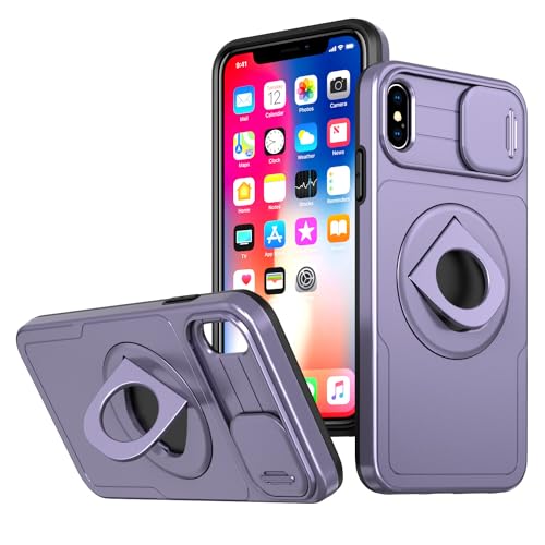 Yiscase Kameraschutz Handyhülle für iPhone XS Max Hülle | Robust Handyhülle Bumper Case Schutzhülle kompatibel mit MagSafe mit Metal Ring Ständer | Lila Yiscase Kameraschutz Handyhülle für iPhone XS Max Hülle | Robust Handyhülle Bumper Case Schutzhülle kompatibel mit MagSafe mit Metal Ring Ständer | Lila von Yiscase