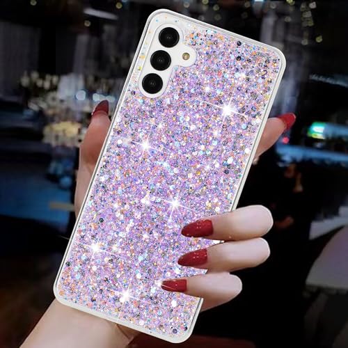 Yiscase Klare Glitzer Hülle Entworfen für Samsung Galaxy A35 5G, Frauen Mädchen Bling Sparkly Weiche TPU Bumper Hard Cover Transparent Schutzhülle Handyhülle Lila Yiscase Klare Glitzer Hülle Entworfen für Samsung Galaxy A35 5G, Frauen Mädchen Bling Sparkly Weiche TPU Bumper Hard Cover Transparent Schutzhülle Handyhülle Lila von Yiscase