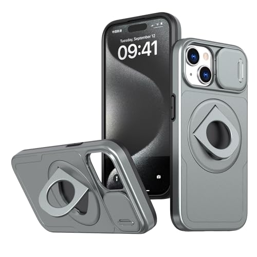 Yiscase Magnetische Standabdeckung, kompatibel mit iPhone 14 Pro Max, Hülle mit Schiebe-Kamera-Abdeckung, kompatibel mit Autohalterung, eingebauter Ständer, stoßfest, schlanke Schutzhülle, Titangrau Yiscase Magnetische Standabdeckung, kompatibel mit iPhone 14 Pro Max, Hülle mit Schiebe-Kamera-Abdeckung, kompatibel mit Autohalterung, eingebauter Ständer, stoßfest, schlanke Schutzhülle, Titangrau von Yiscase