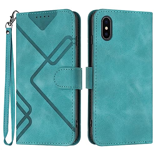 Yiscase Schutzhülle für iPhone X/XS mit Kartenhalter, stoßfeste TPU-Hülle, Premium-PU-Leder, Klapp-Handyhülle, Schlitze, magnetischer Ständer, Schutzhülle | Blau Yiscase Schutzhülle für iPhone X/XS mit Kartenhalter, stoßfeste TPU-Hülle, Premium-PU-Leder, Klapp-Handyhülle, Schlitze, magnetischer Ständer, Schutzhülle | Blau von Yiscase