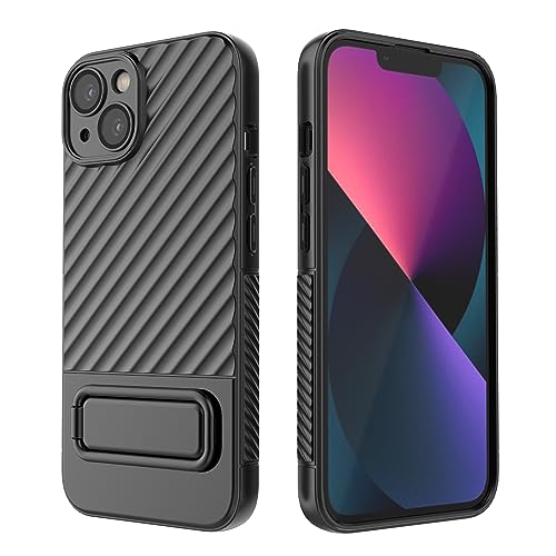 Yiscase Schutzhülle mit Standfunktion für iPhone 13, eingebauter Ständer, robuste, stoßfeste Handyhülle, Aluminiumhülle, starke Schutzhülle, Schwarz Yiscase Schutzhülle mit Standfunktion für iPhone 13, eingebauter Ständer, robuste, stoßfeste Handyhülle, Aluminiumhülle, starke Schutzhülle, Schwarz von Yiscase