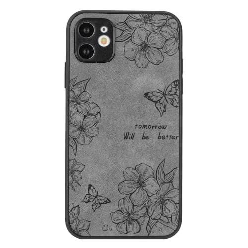 Yiscase TPU-Schutzhülle, kompatibel mit iPhone 11, Sakura-Blumenmuster, für Damen und Mädchen, harte Rückseite aus Polycarbonat mit Silikon-Stoßschutz, stoßfest, Sakura-Grau Yiscase TPU-Schutzhülle, kompatibel mit iPhone 11, Sakura-Blumenmuster, für Damen und Mädchen, harte Rückseite aus Polycarbonat mit Silikon-Stoßschutz, stoßfest, Sakura-Grau von Yiscase