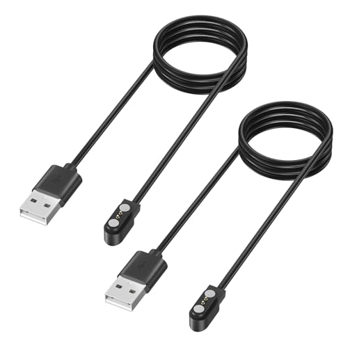 2 Stück 2-poliges Ladekabel Smartwatch-Ladegerät magnetisch für Yamaha SW023 Ladegerät & Wiliful SW021, 100 cm Ersatz-Ladekabel für Letsfit Willful Yamaha VeryFitPro SW023 ID205L SW021 von Yisica