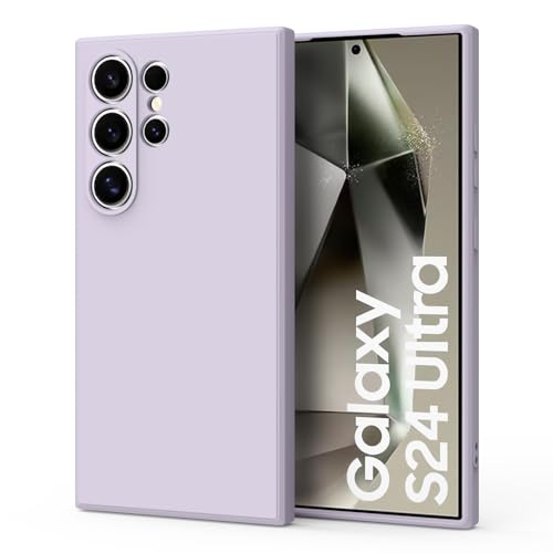 Silikon Hülle für Samsung Galaxy S24 Ultra Hülle, seidig-weiche Touch Gel Gummi Cover Vollschutz Stoßfest Liquid Bumper Cover für Samsung S24 Ultra 5G Lila von Yisica