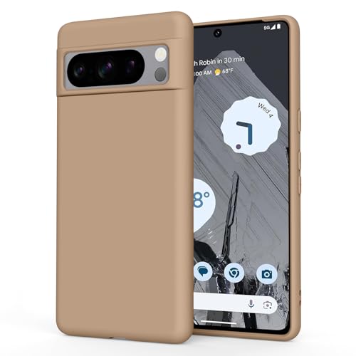 Silikon-Schutzhülle für Google Pixel 8 Pro (2023), seidig-weiche Gummi-Abdeckung, Rundumschutz, Anti-Fingerabdruck, staubdicht, stoßfest, kratzfest, für Google Pixel 8 Pro 5G, Braun von Yisica