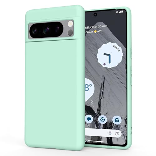 Silikon-Schutzhülle für Google Pixel 8 Pro (2023), seidig-weiche Gummi-Abdeckung, Rundumschutz, Anti-Fingerabdruck, staubdicht, stoßfest, kratzfest, für Google Pixel 8 Pro 5G, Hellblau von Yisica