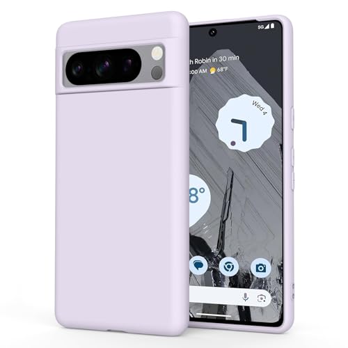 Silikon-Schutzhülle für Google Pixel 8 Pro (2023), seidig-weiche Gummi-Abdeckung, Rundumschutz, Anti-Fingerabdruck, staubdicht, stoßfest, kratzfest, für Google Pixel 8 Pro 5G, Violett von Yisica