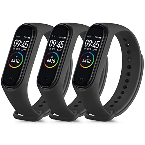 Yisica Armband für Xiaomi Mi Band 4 / Xiaomi Mi Band 3, Ersatzbänder Silikon Sport Wasserdicht für Xiaomi Mi Band 4 / Mi Band 3 (Einheitsgröße, Schwarz/Schwarz/Schwarz) von Yisica