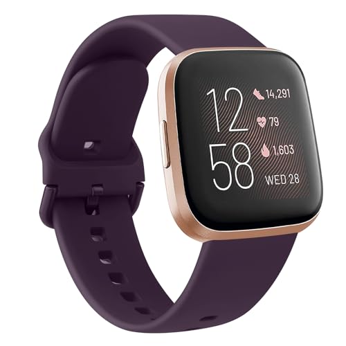 Yisica Armband für Fitbit Versa 2 / Versa Lite - Sport Ersatzarmband für Damen und Herren (Dunkelviolett) von Yisica