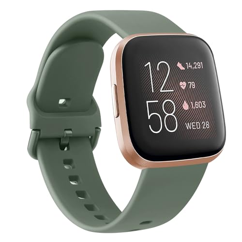 Yisica Armband für Fitbit Versa 2 / Versa Lite - Sport Ersatzarmbänder für Damen und Herren (Olivgrün) von Yisica