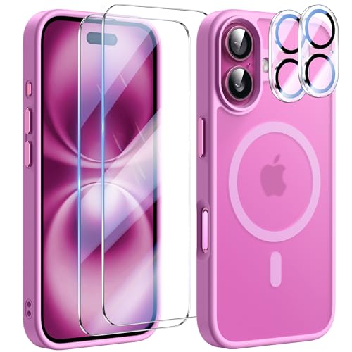 YisrLery 5-in-1 Kompatibel mit iPhone 16 Hülle für Mag Safe mit 2 Stück Schutzfolie und 2 Stück Kameraschutz Militärnorm Schutz, PC Kratzresistente Rückseite Stoßfest Magnetische Hülle 6.1- Rosé YisrLery 5-in-1 Kompatibel mit iPhone 16 Hülle für Mag Safe mit 2 Stück Schutzfolie und 2 Stück Kameraschutz Militärnorm Schutz, PC Kratzresistente Rückseite Stoßfest Magnetische Hülle 6.1- Rosé von YisrLery
