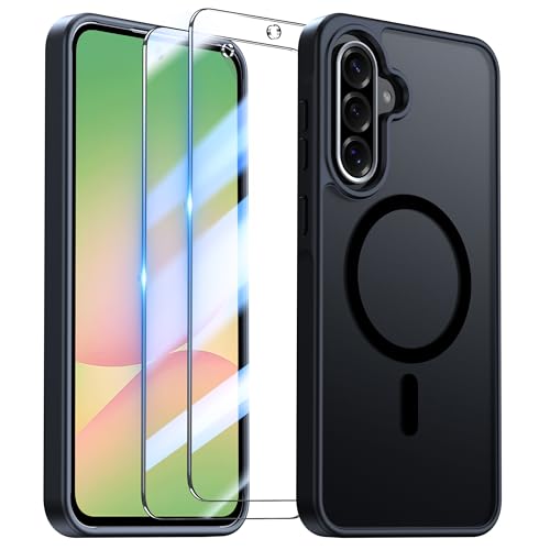 YisrLery 3-in-1 Kompatibel mit Samsung Galaxy A56 5G Hülle für Mag Safe mit 2 Stück Schutzfolie Militärnorm Schutz Stoßfest TPU Magnetische Hülle für Samsung A56 5G - Schwarz YisrLery 3-in-1 Kompatibel mit Samsung Galaxy A56 5G Hülle für Mag Safe mit 2 Stück Schutzfolie Militärnorm Schutz Stoßfest TPU Magnetische Hülle für Samsung A56 5G - Schwarz von YisrLery