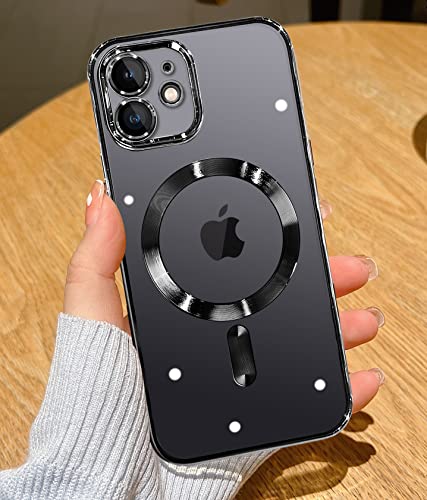 YisrLery Clear Magnetic für iPhone 11 Hülle [Kameraschutz Eingebaut] Weiche TPU Silikon Handyhülle mit Magsafe [Nackte iPhone Äußere] Kratzresistente Stoßfest Magnetische 6,1’’-Schwarz von YisrLery