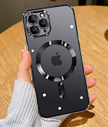 YisrLery Clear Magnetic für iPhone 11 Pro Hülle [Kameraschutz Eingebaut] Weiche TPU Silikon Handyhülle mit Magsafe [Nackte iPhone Äußere] Kratzresistente Stoßfest Magnetische 5,8’’-Schwarz von YisrLery