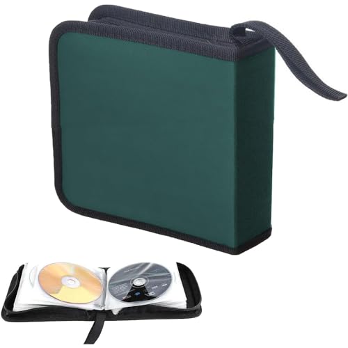 Yitobici CD Tasche, CD DVD Discs Aufbewahrungstasche, Nylon, mit Reißverschluss, für 40 Discs, CD Aufbewahrungstasche für Auto und Zuhause, Grün Yitobici CD Tasche, CD DVD Discs Aufbewahrungstasche, Nylon, mit Reißverschluss, für 40 Discs, CD Aufbewahrungstasche für Auto und Zuhause, Grün von Yitobici