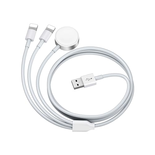 Yitonglian Uhren-Ladekabel, kompatibel mit Apple Watch Serie 9, 8, 7, 6, 5, 4, 3, 2, 1 SE, 3-in-1, tragbares iWatch-Ladekabel für Phone 14/13/12/11/Pro/Max/XS/X/Airpods/Pad-Serie, 1,5 m/1,5 m Yitonglian Uhren-Ladekabel, kompatibel mit Apple Watch Serie 9, 8, 7, 6, 5, 4, 3, 2, 1 SE, 3-in-1, tragbares iWatch-Ladekabel für Phone 14/13/12/11/Pro/Max/XS/X/Airpods/Pad-Serie, 1,5 m/1,5 m von Yitonglian