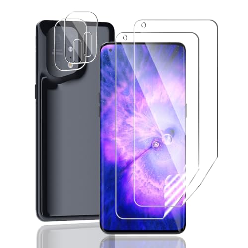 Yiunssy 2+2 Stück Schutzfolie für OPPO Find X5 Pro Panzerfolie und Kamera Panzer Schutz Glas,Blasenfreie Weich/Anti- Kratzer/Transparenz HD TPU Displayschutz/Kamera Schutzglas für OPPO Find X5 Pro von Yiunssy