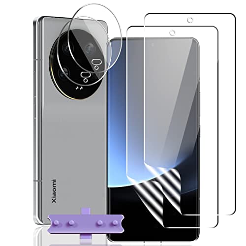 Yiunssy [2+2 Stück Schutzfolie für Xiaomi 13 Ultra und Xiaomi 13 Ultra Kamera Panzer Schutz Glas,Blasenfreie Weich/Anti- Kratzer/HD TPU Displayschutz/Kamera Schutzglas für Xiaomi 13 Ultra von Yiunssy