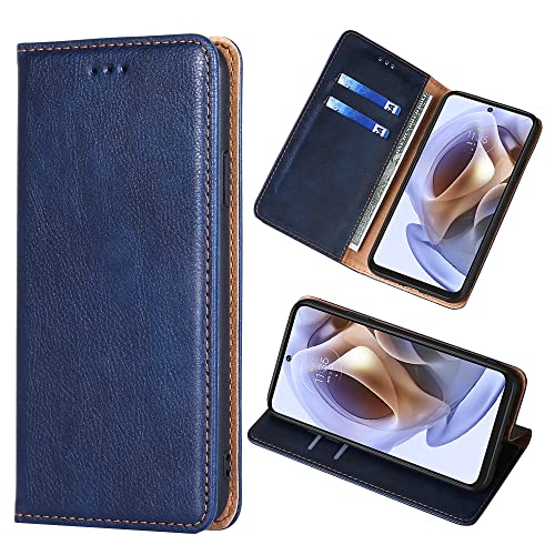 Yiunssy Handyhülle für Moto G31/Moto G41 Hülle Leder,PU Flip Tasche Klapphülle für Moto G31 [Standfunktion/Kartenfächern/Brieftasche] Schutzhülle für Moto G31/Moto G41 - Blau von Yiunssy