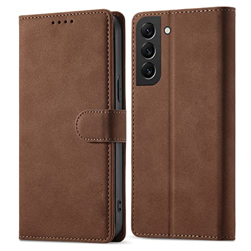 Yiunssy Handyhülle für Samsung Galaxy S22 Plus Hülle, Flip Tasche Klapphülle für Galaxy S22 Plus Lederhülle [Standfunktion/Kartenfächern/Brieftasche] Schutzhülle für Samsung Galaxy S22 Plus - Braun von Yiunssy