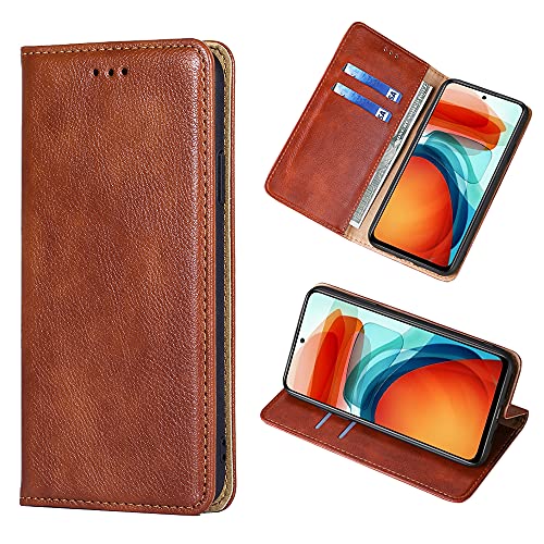 Yiunssy Handyhülle für Xiaomi Poco X3 GT Hülle Leder,PU Flip Tasche Klapphülle für Poco X3 GT [Standfunktion/Kartenfächern/Brieftasche] Schutzhülle für Xiaomi Poco X3 GT - Braun von Yiunssy