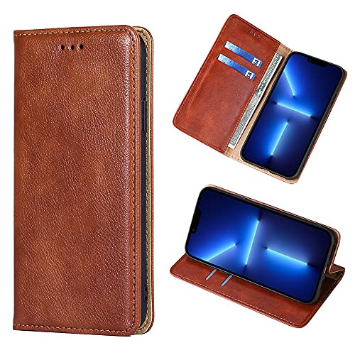 Yiunssy Handyhülle für iPhone 13 Pro Hülle Leder (6.1“),PU Flip Tasche Klapphülle für iPhone 13 Pro [Standfunktion/Kartenfächern/Brieftasche] Schutzhülle für iPhone 13 Pro - Braun von Yiunssy