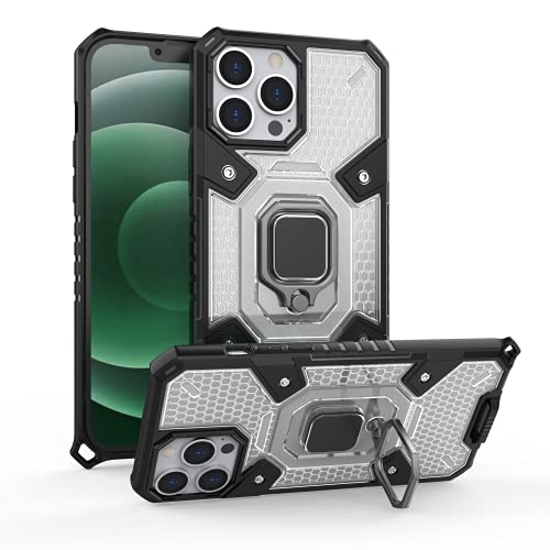 Yiunssy Hülle für iPhone 13 Pro Max,[360° Drehbarer Ständer] [5 Mal Militärqualität Anti-Fall Schutz],Ringhalter Schutzhülle Crystal Clear Acryl Cover Air Cushion Bumper Handy von Yiunssy