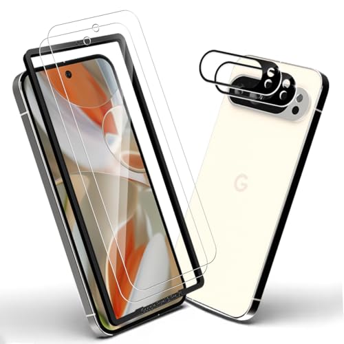 Yiunssy Schutzfolie für Google Pixel 9 Pro XL Schutzglas und Google Pixel 9 Pro XL Panzer Schutz Glas Kamera [2+2 Stück], 9H Härte/HD Klar Displayschutzfolie, Panzerfolie für Google Pixel 9 Pro XL von Yiunssy