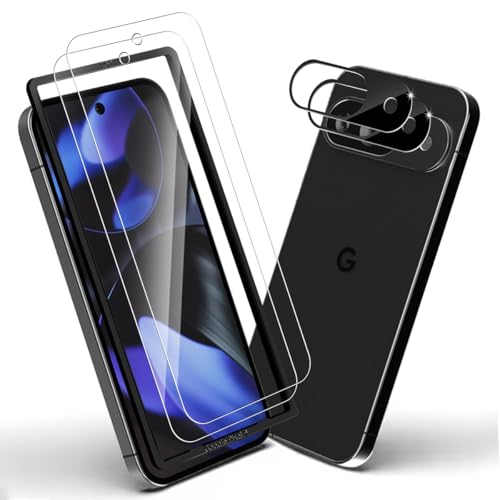 Yiunssy Schutzfolie für Google Pixel 9 Schutzglas und Google Pixel 9 Panzer Schutz Glas Kamera [2+2 Stück], Anti- Kratzer/9H Härte/HD Klar Displayschutzfolie, Panzerfolie für Google Pixel 9 von Yiunssy