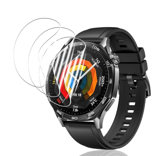 Yiunssy Schutzfolie für Huawei Watch GT 5 46 mm [3 Stück], 9H 3D Glas HD Panzerfolie, Vollständige Abdeckung, Blasenfrei, Anti-Fingerabdruck, Wasserdicht Schutzglas für Huawei Watch GT 5 46 mm von Yiunssy
