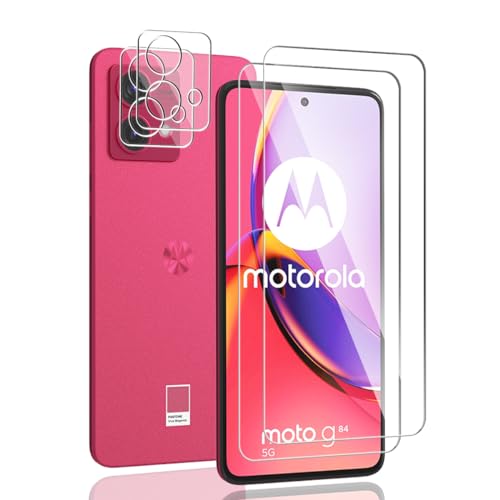 Yiunssy Schutzfolie für Motorola moto g84 5G Schutzglas und Motorola moto g84 5G Kamera Panzer Schutz Glas[2+2 Stück],HD Klar Displayschutzfolie,Panzerfolie für Motorola moto g84 5G von Yiunssy