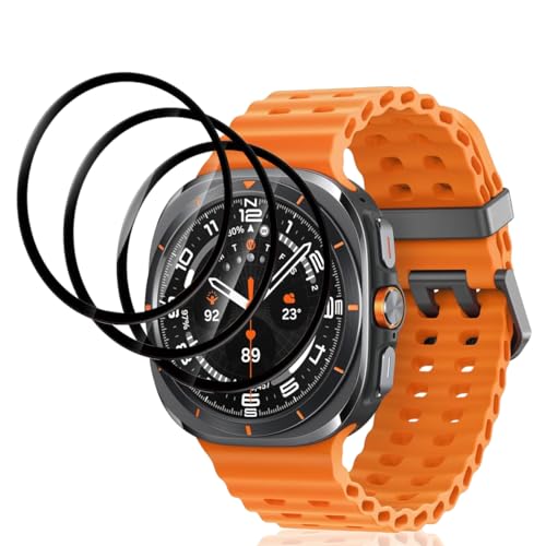 Yiunssy Schutzfolie für Samsung Galaxy Watch Ultra 47mm [3 Stück], 9H 3D Glas HD Panzerfolie, Vollständige Abdeckung, Blasenfrei, Anti-Fingerabdruck, Wasserdicht Schutzglas für Galaxy Watch Ultra 47mm von Yiunssy